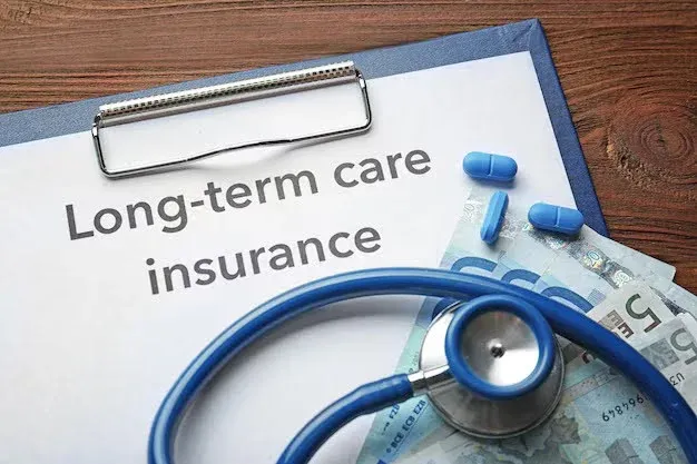 stethoscope on a clipboard that says long term care insurance.webp